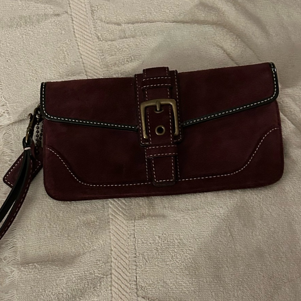 Coach Burgundy Clutch with Buckle